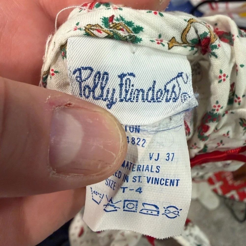 VTG Smocked Toddler Christmas Long Sleeve Dress